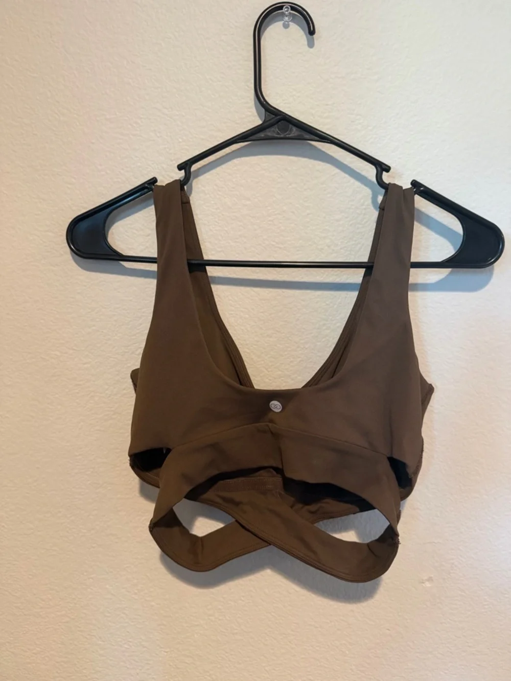 CALIA Brown Rib Cut Out Energize  Sports Bra in Chocolate Size S